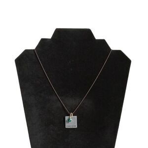 Handmade Lightweight Silver Toned Metal Square Maddie Engraved Pendant Necklace